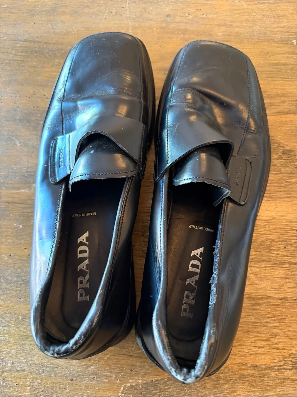 Prada Black Leather Men’s Slip-On Dress Loafers 11